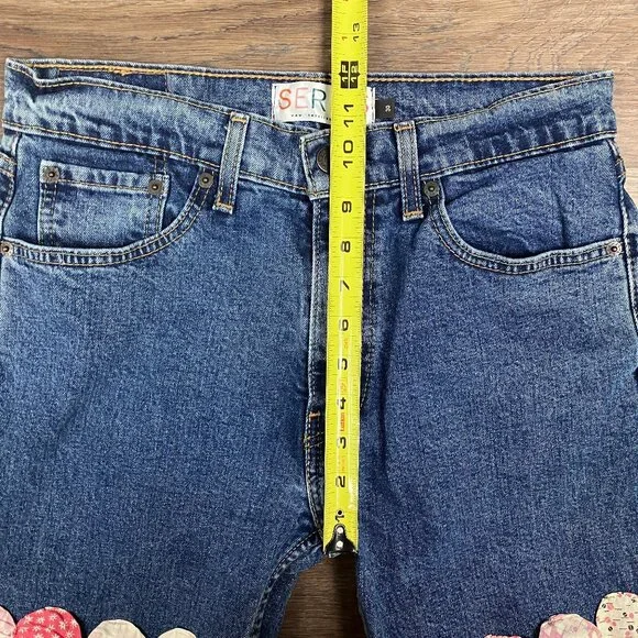 The Series New York Vintage Patchwork Quilted Pants Jeans Denim 30 Hi Rise Vtg - Picture 5 of 15